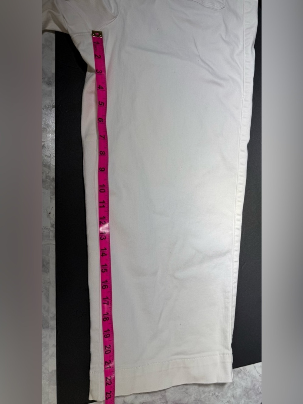 Talbots Wide Leg Cropped coastal eurosummer White denim pedal pushers pants 12 - Picture 5 of 9